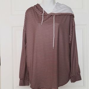 Striped hooded shirt